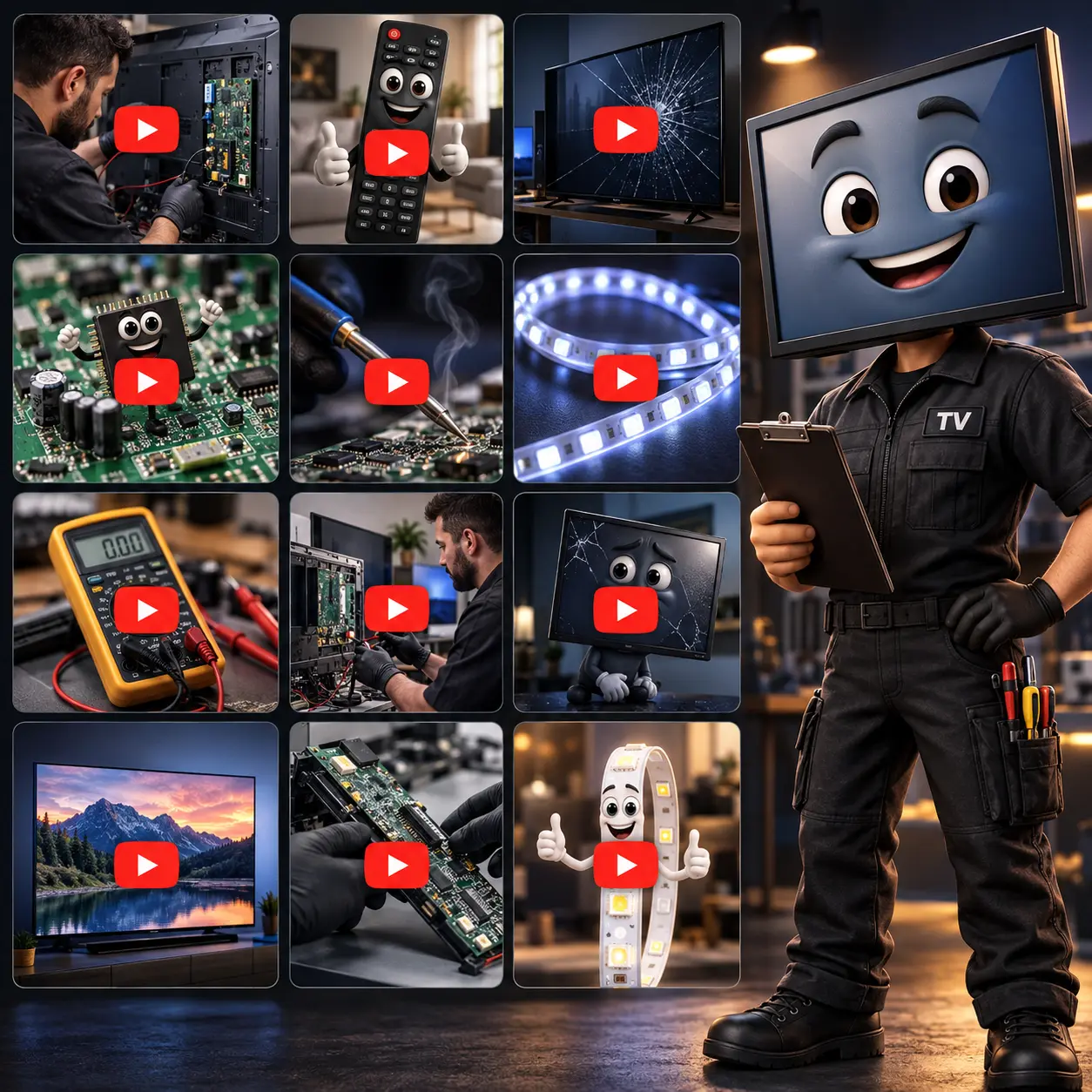 Kit de mídias para Conserto de TV